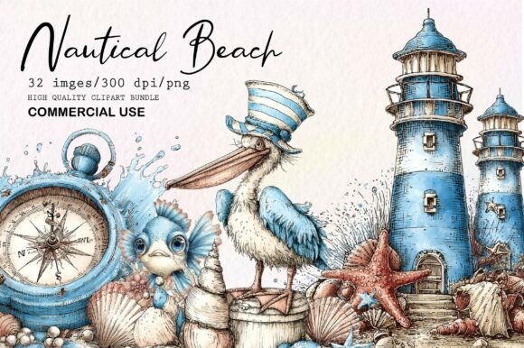 Download Whimsical Nautical Bech PNG Clipart Set - Nautical Collection