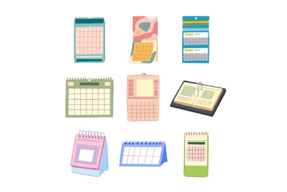 Download Office Calendar Set Cartoon - Office calendar Collection