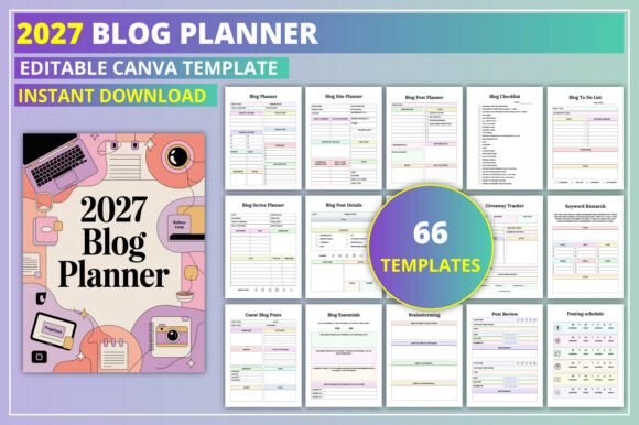 Download Editable 2027 Blog Planner - Premium Resources