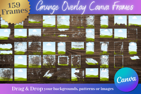 Download 159pc Grunge Bleach Effect Canva Frames - Bleach effect Collection