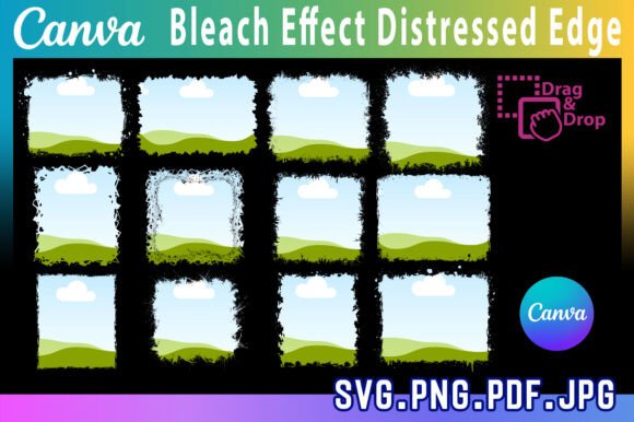 Download Bleach Effect Distressed Edge Canva Fram - Bleach effect Collection