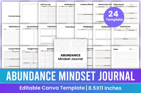 Download Abundance Mindset Journal Canva Template - Premium Resources
