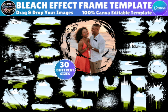 Download Bleach Effect Distressed Frame Template - Bleach effect Collection