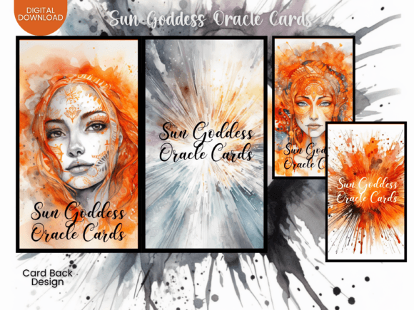 Download Sun Goddess Oracle Card Templates Orange - Oracle card templates Collection