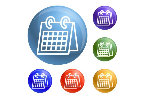 Download Office Calendar Icons Set Vector - Office calendar Collection