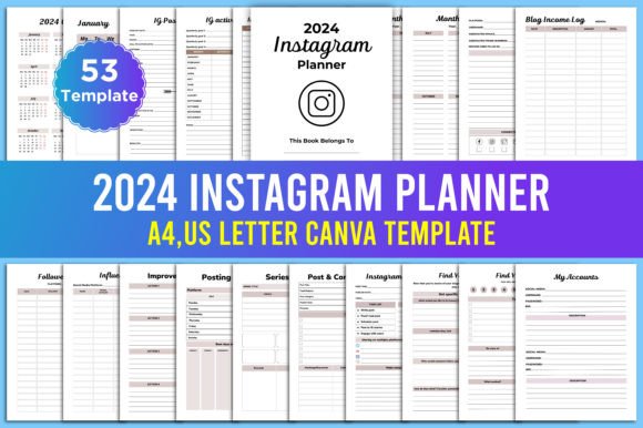 Download 2024 Instagram Planner Canva Template - Premium Bundle